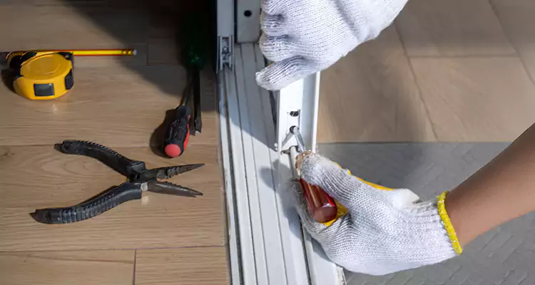 Backyard Sliding Door Track Repair in Southchase, FL